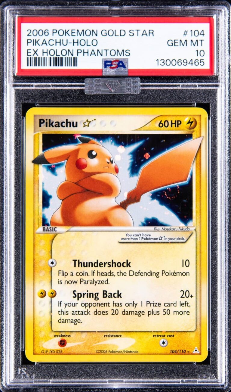 Goldstar-Pikachu-104-110-EX-Holon-Phantoms-Pokémon-Karte-PSA-10-neu