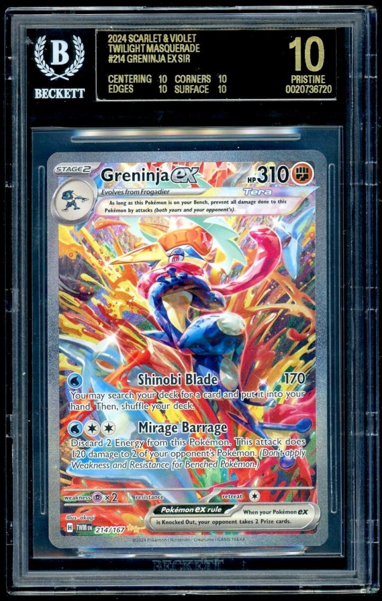 Greninja-Quajutsu-ex-214-167-Twighlight-Masquerade-BGS-10-Black-Label-Pokémon-Karte-Englisch