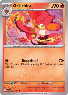 Grillchita-023-191-SSP-DE-Karmesin-Purpur-Stürmische-Funken-Pokémon-Karte-Deutsch-TCG