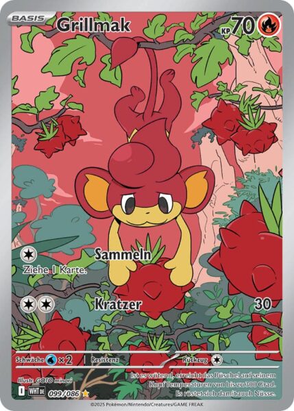 Grillmak-099-086-WHT-DE-Weiße-Flammen-Pokémon-Karte-Karmesin-Purpur-Deutsch