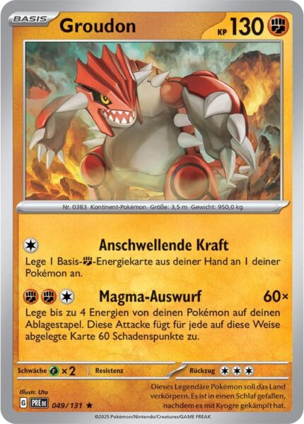 Groudon-049-131-Prismatische-Entwicklungen-Pokémon-Karte-Deutsch-Karmesin-Purpur-TCG-Sammelkartenspiel
