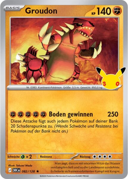 Groudon-082-128-30C-30-Jahre-Jubiläum-30th-Celebration-Pokémon-Karte-Deutsch