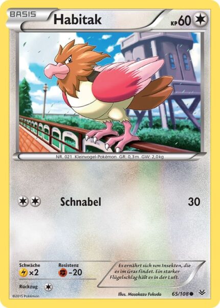 Habitak-65-108-XY-Drachenleuchten-Pokémon-Karte-Deutsch-TCG-Sammelkartenspiel
