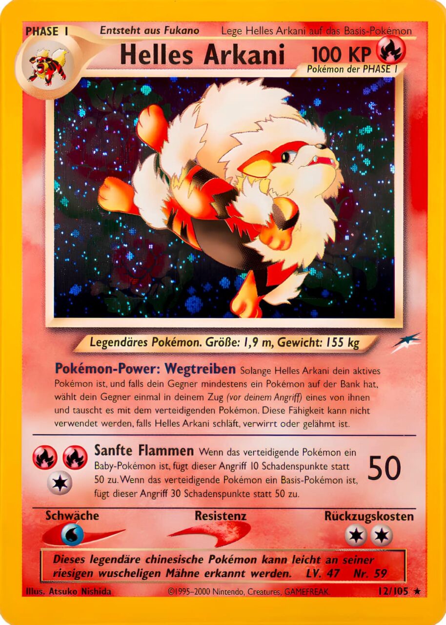 Helles-Arkani-12-105-Neo-Destiny-Holo-Pokemon-Karte-Deutsch