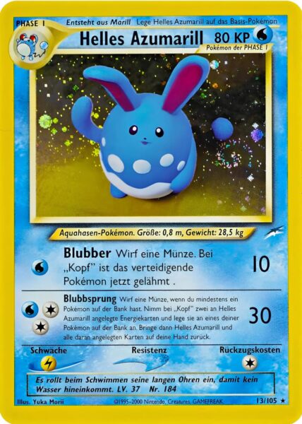 Helles-Azumarill-13-105-Neo-Destiny-Holo-Pokemon-Karte-Deutsch