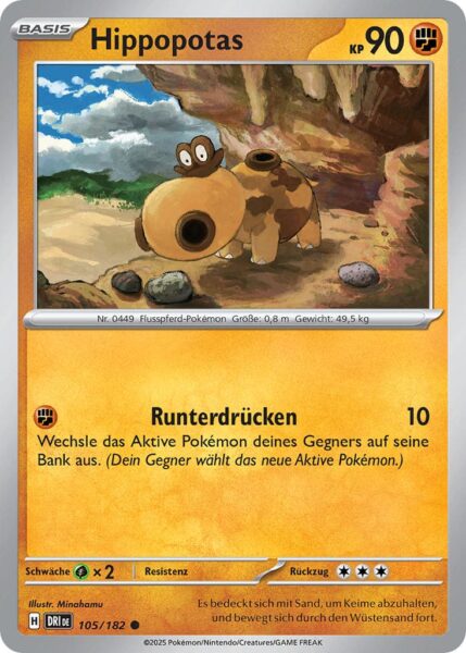 Hippopotas-105-182-Ewige-Rivalen-Pokémon-Karte-Karmesin-Purpur-Deutsch