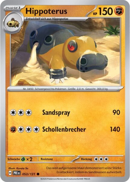 Hippoterus-053-131-Prismatische-Entwicklungen-Pokémon-Karte-Deutsch-Karmesin-Purpur-TCG-Sammelkartenspiel
