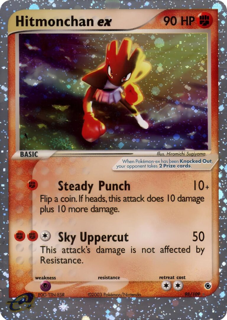 Hitmonchan-Nockchan-ex-98-109-EX-Rubin-Saphir-Holo-Pokémon-Karte-Englisch