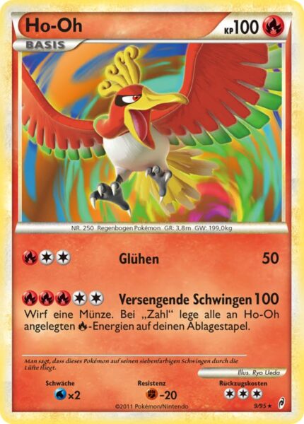 Ho-Oh-SL5-Ruf-der-Legenden-Shiny-Schillernd-Holo-Pokémon-Karte-Deutsch-TCG-Sammelkartenspiel