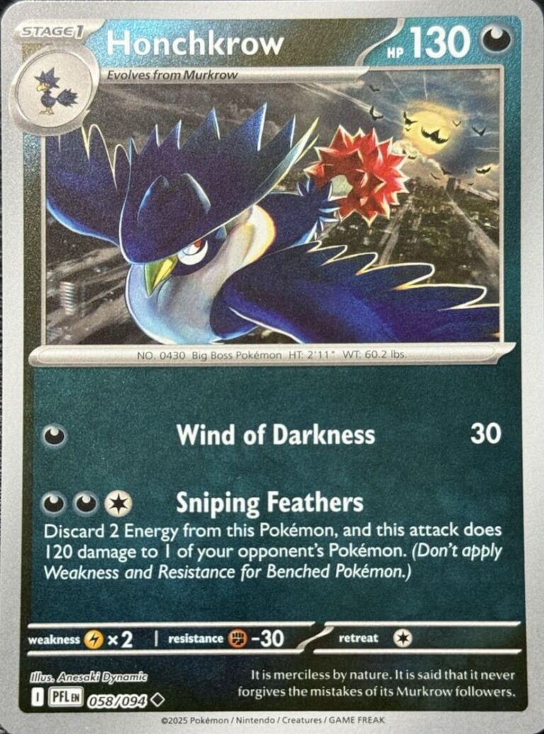 Honchkrow-058-094-Phantasmal-Flames-Fatale-Flammen-Pokémon-Karte-Englisch