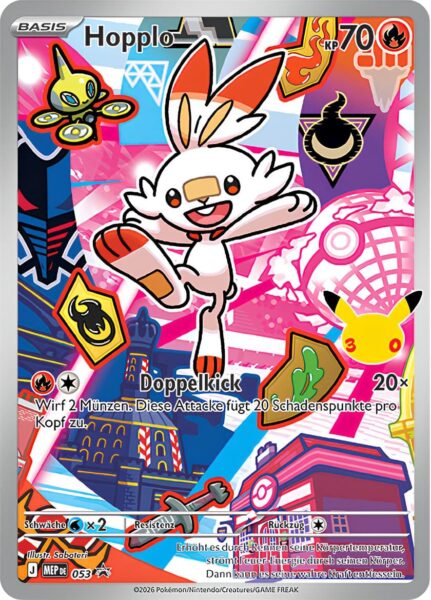 Hopplo-MEP-053-Promo-Pokémon-Karte-30.-Jubiläum-30th-Anniversary-Erste-Partner-Kollektion-Serie-2