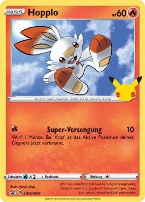 Hopplo-SWSH002-Große-XXL-Jumbo-Pokémon-Karte-Erste-Partner-25-Jahre-Celebrations