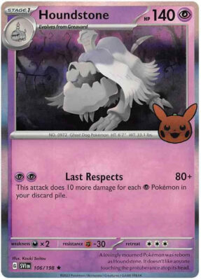 Houndstone_Friedwuff_106-198_Pokémon-Trick-or-Trade-BOOster-2023-Karte_Halloween