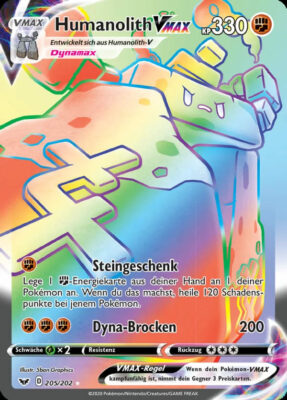 Humanolith-VMAX-205-Schwert-Schild-Pokémon-Karte