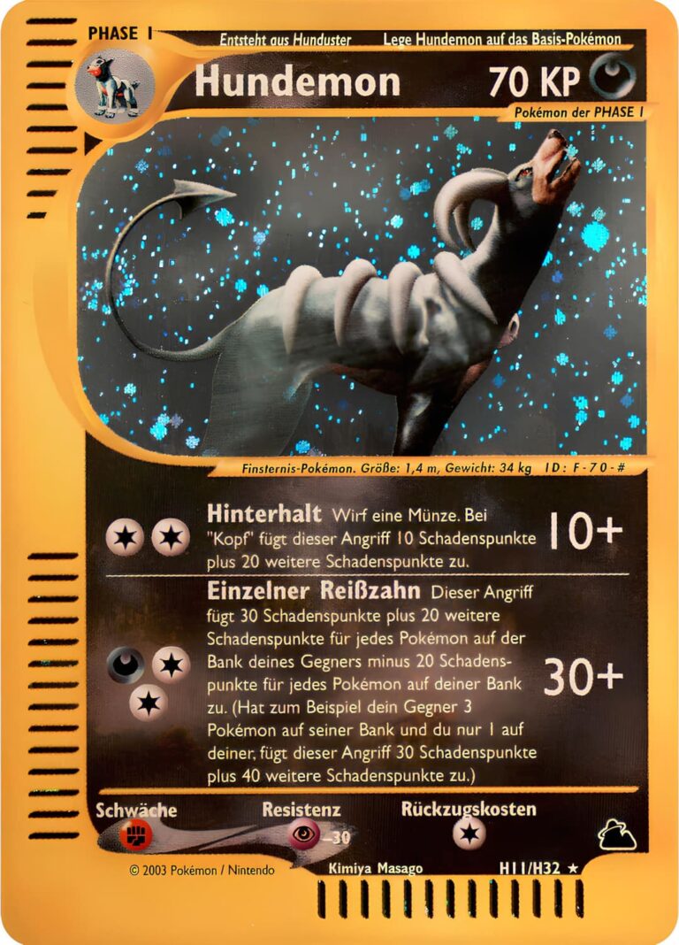 Hundemon-H11-H32-Aquapolis-Holo-Pokémon-Karte-Deutsch-TCG-Sammelkartenspiel-2003