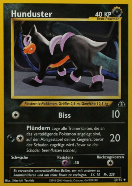 Hunduster_39-75_Neo-Entdeckung-Discovery_Pokémon-Karte_Deutsch
