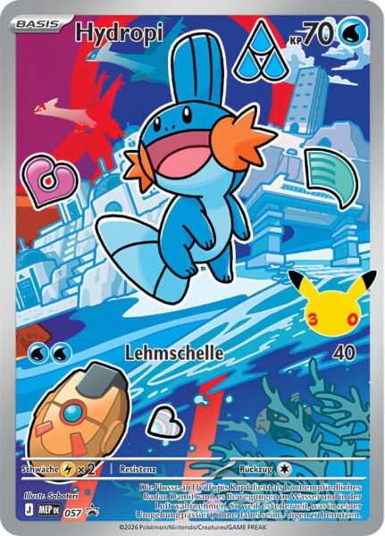 Hydropi-MEP-057-Promo-Pokémon-Karte-30.-Jubiläum-30th-Anniversary-Erste-Partner-Kollektion-Serie-2