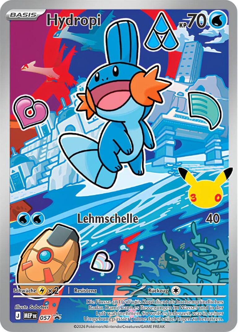 Hydropi-MEP-057-Promo-Pokémon-Karte-30.-Jubiläum-30th-Anniversary-Erste-Partner-Kollektion-Serie-2