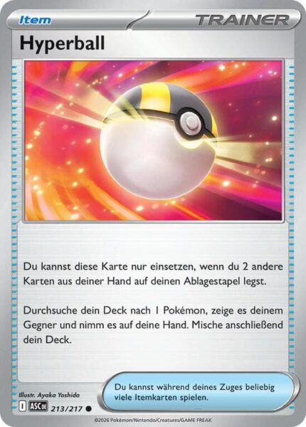 Hyperball-213-217-ASC-Erhabene-Helden-Pokémon-Karte-Deutsch