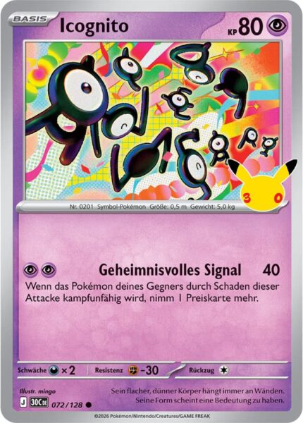 Icognito-072-128-30C-30-Jahre-Jubiläum-30th-Celebration-Pokémon-Karte-Deutsch