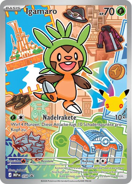 Igamaro-MEP-058-Promo-Pokémon-Karte-30.-Jubiläum-30th-Anniversary-Erste-Partner-Kollektion-Serie-2