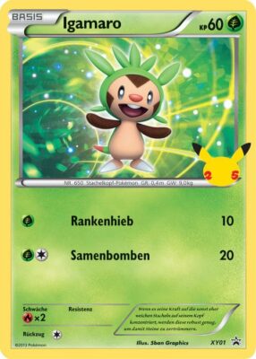Igamaro-XY01-Große-XXL-Jumbo-Pokémon-Karte-Erste-Partner-25-Jahre-Celebrations