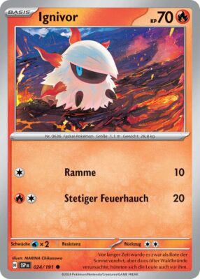 Ignivor-024-191-SSP-DE-Karmesin-Purpur-Stürmische-Funken-Pokémon-Karte-Deutsch-TCG