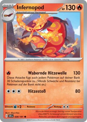 Infernopod-028-191-SSP-DE-Karmesin-Purpur-Stürmische-Funken-Pokémon-Karte-Deutsch-TCG