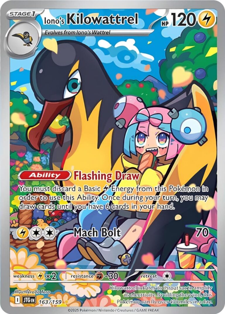 Ionos-Kilowattrel-Enigmaras-Voltrean-JTG-EN-163-159-Karmesin-Purpur-Reisegefährten-Journey-Together-Illustration-Rare-Pokémon-Karte-Englisch