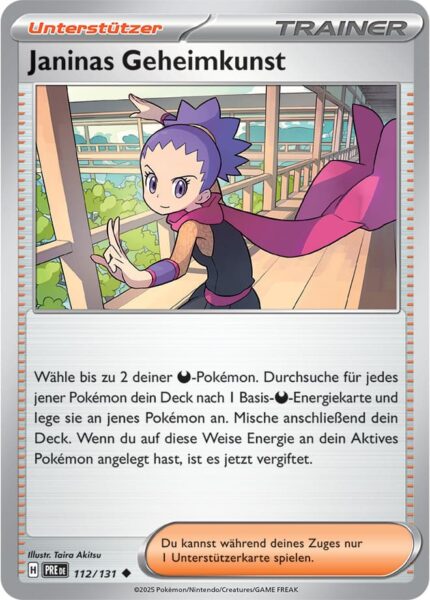 Janinas-Geheimkunst-112-131-Prismatische-Entwicklungen-Pokémon-Karte-Deutsch-Karmesin-Purpur-TCG-Sammelkartenspiel