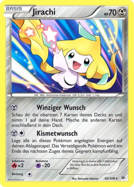 Jirachi-42-108-XY-Drachenleuchten-Pokémon-Karte-Deutsch-TCG-Sammelkartenspiel