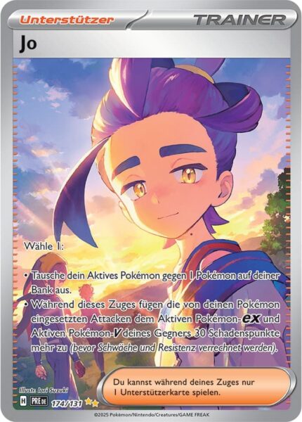 Jo-174-131-Prismatische-Entwicklungen-Secret-Special-Illustration-Rare-Pokémon-Karte-Deutsch-Karmesin-Purpur-TCG-Sammelkartenspiel