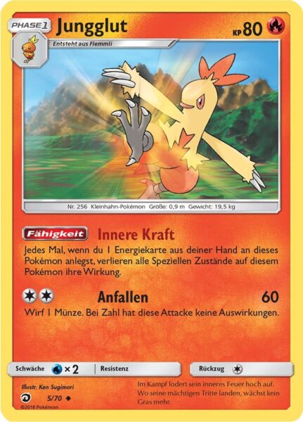 Jungglut-5-70-Majestät-der-Drachen-Pokémon-Karte-Deutsch-TCG-Sammelkartenspiel