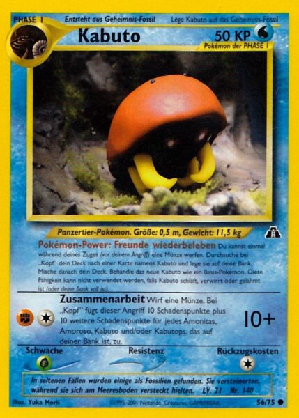 Kabuto_56-75_Neo-Entdeckung-Discovery_Pokémon-Karte_Deutsch