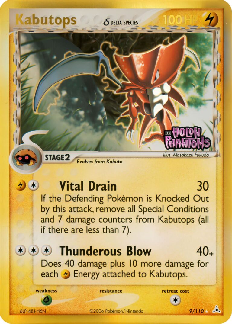 Kabutops-Delta-Species-9-110-EX-Holon-Phantoms-Reverse-Holo-Pokemon-Karte-Englisch