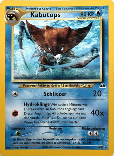 Kabutops_6-75_Neo-Entdeckung-Discovery_Holo-Pokémon-Karte_Deutsch