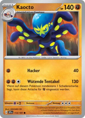 Kaocto-113-191-SSP-DE-Karmesin-Purpur-Stürmische-Funken-Pokémon-Karte-Deutsch-TCG