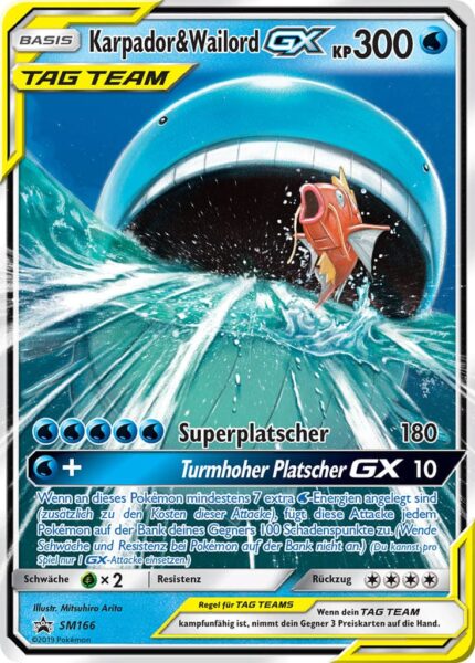 Karpador-Wailord-GX-SM-166-TAG-TEAM-Pokemon-Promo-Karte-Alternate-Art-TCG-Sammelkartenspiel