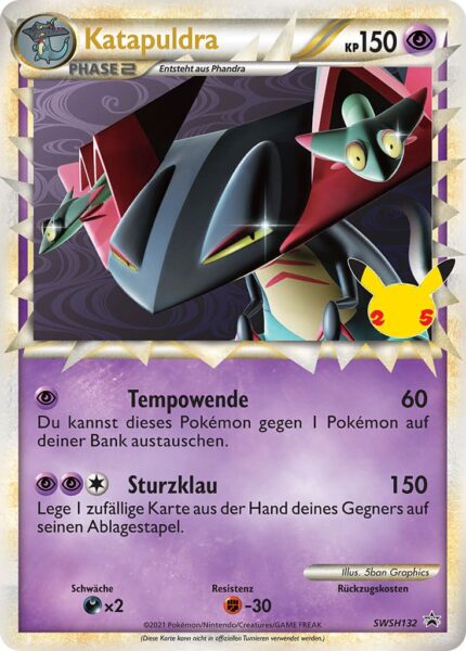 Katapuldra-SWSH-132-Pokémon-Promo-Karte-Celebrations-TCG-Sammelkartenspiel