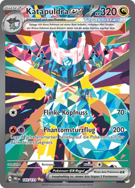 Katapuldra-ex-165-131-Prismatische-Entwicklungen-Special-Art-Rare-Pokémon-Karte-Deutsch-TCG-2025