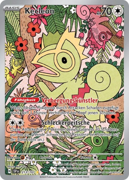 Kecleon-213-191-SSP-DE-Karmesin-Purpur-Stürmische-Funken-Illustration-Rare-Pokémon-Karte-Deutsch-TCG