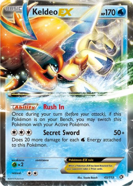 Keldeo-EX-45-113-Legendary-Treasures-Pokémon-Karte-Englisch-Black-White