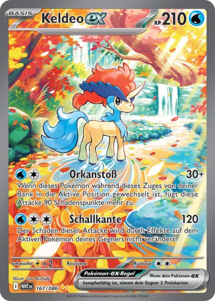 Keldeo-ex-167-086-WHT-DE-Weiße-Flammen-Special-Illustration-Rare-Pokémon-Karte-Karmesin-Purpur-Deutsch