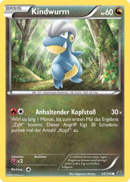 Kindwurm-54-108-XY-Drachenleuchten-Pokémon-Karte-Deutsch-TCG-Sammelkartenspiel