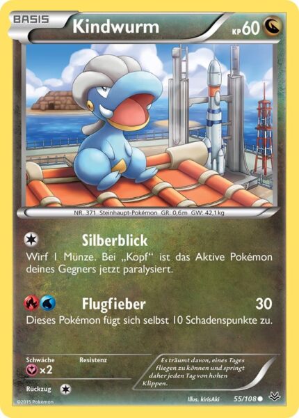Kindwurm-55-108-XY-Drachenleuchten-Pokémon-Karte-Deutsch-TCG-Sammelkartenspiel