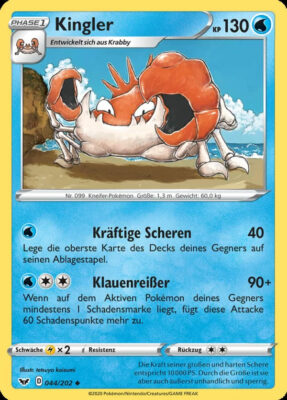 Kingler-044-Schwert-Schild-Pokémon-Karte