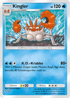 Kingler-069-Pokémon-TCG-Sammelkartenspiel-Pocket-Unschlagbare-Gene-Digitale-Karte-2024