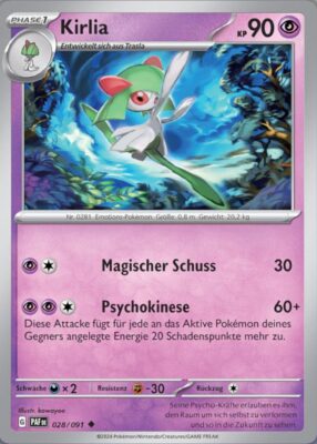 Kirlia_028-091_PAF-DE_Paldeas-Schicksale_Paldean-Fates_Pokémon-Karte_Deutsch