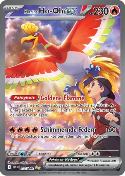 Klarins-Ho-Oh-ex-230-182-Ewige-Rivalen-Special-Illustration-Rare-Pokémon-Karte-Karmesin-Purpur-Deutsch