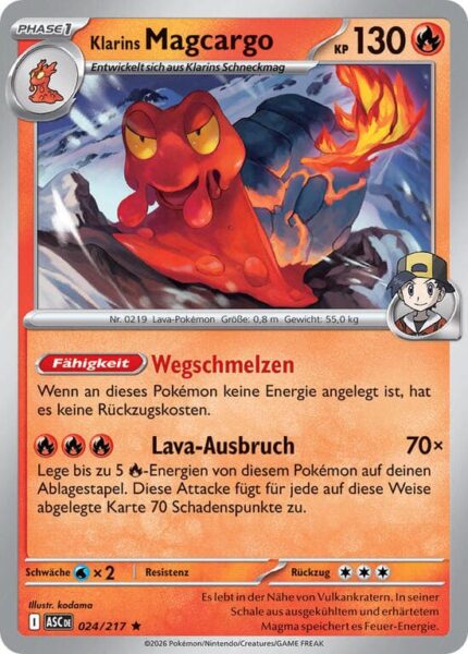 Klarins-Magcargo-024-217-ASC-Erhabene-Helden-Pokémon-Karte-Deutsch